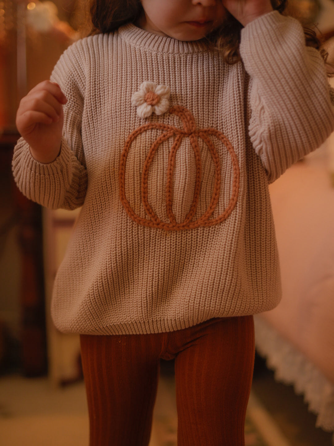Pumpkin Bloom Sweater - Oatmeal