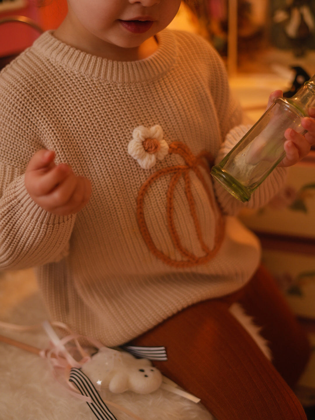 Pumpkin Bloom Sweater - Oatmeal