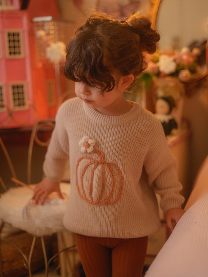 Pumpkin Bloom Sweater - Oatmeal