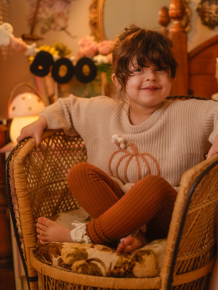 Pumpkin Bloom Sweater - Oatmeal
