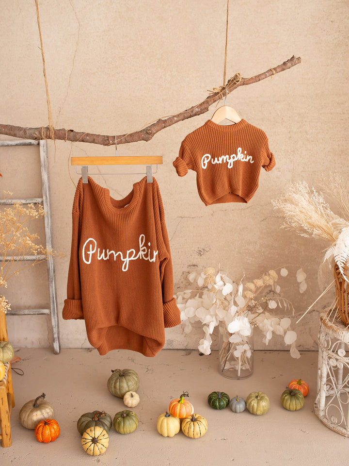 Pumpkin Pie Sweater - Rust Unisex Adult
