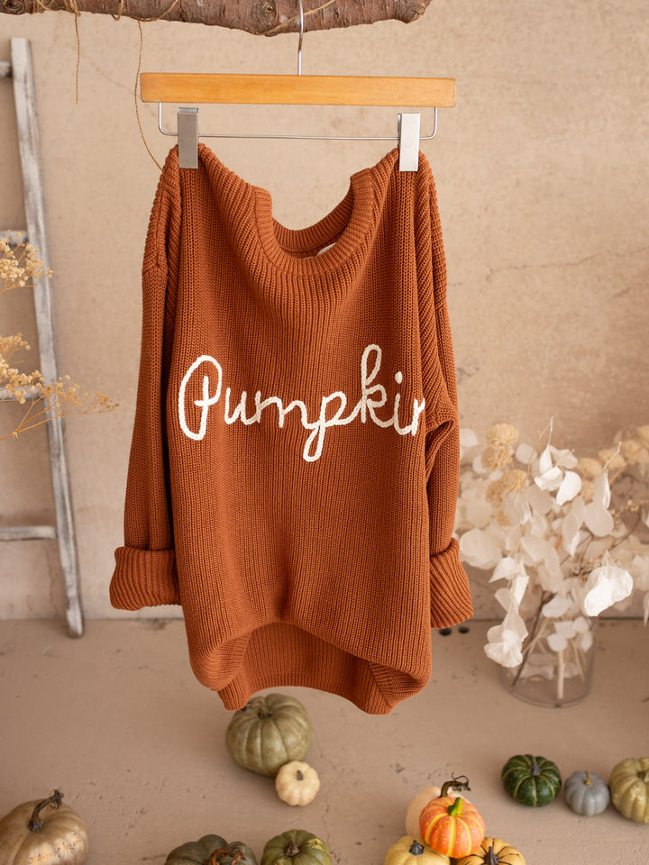 Pumpkin Pie Sweater - Rust Unisex Adult
