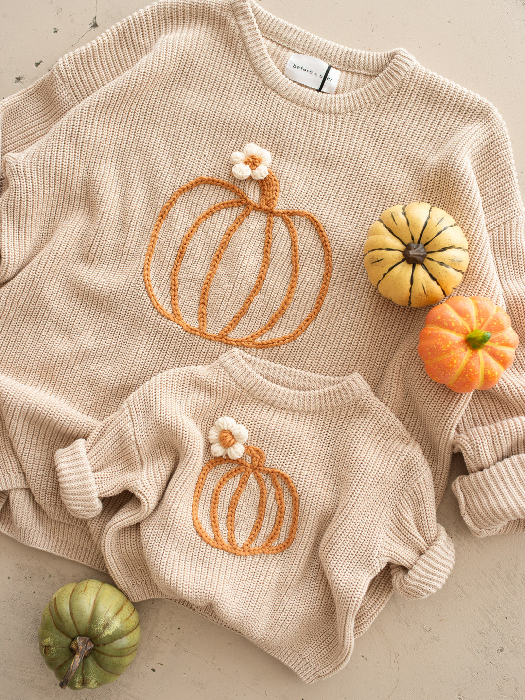Pumpkin Bloom Sweater - Oatmeal Mama Edition