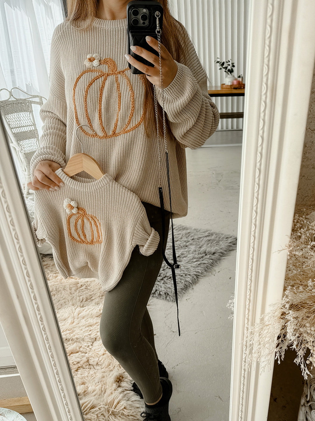 Pumpkin Bloom Sweater - Oatmeal Mama Edition