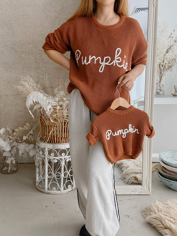 Pumpkin Pie Sweater - Rust Unisex Adult
