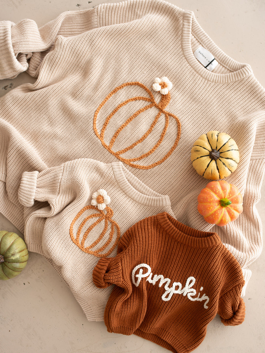 Pumpkin Bloom Sweater - Oatmeal Mama Edition