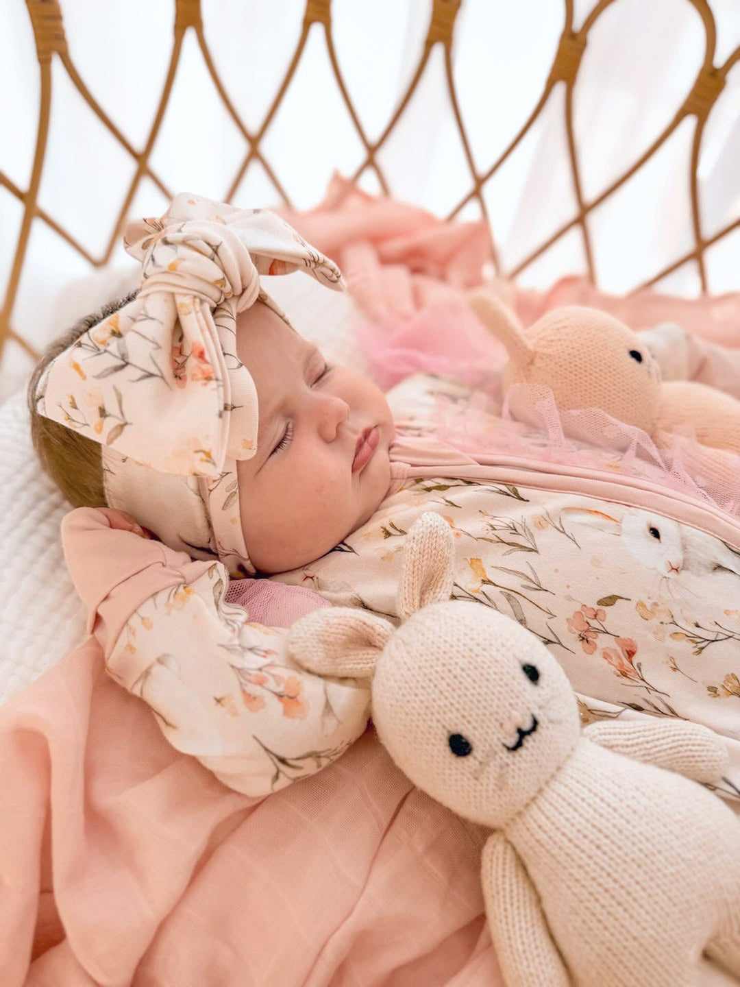 Bunny & Friends - Topknot Headwrap - Garden Bunny