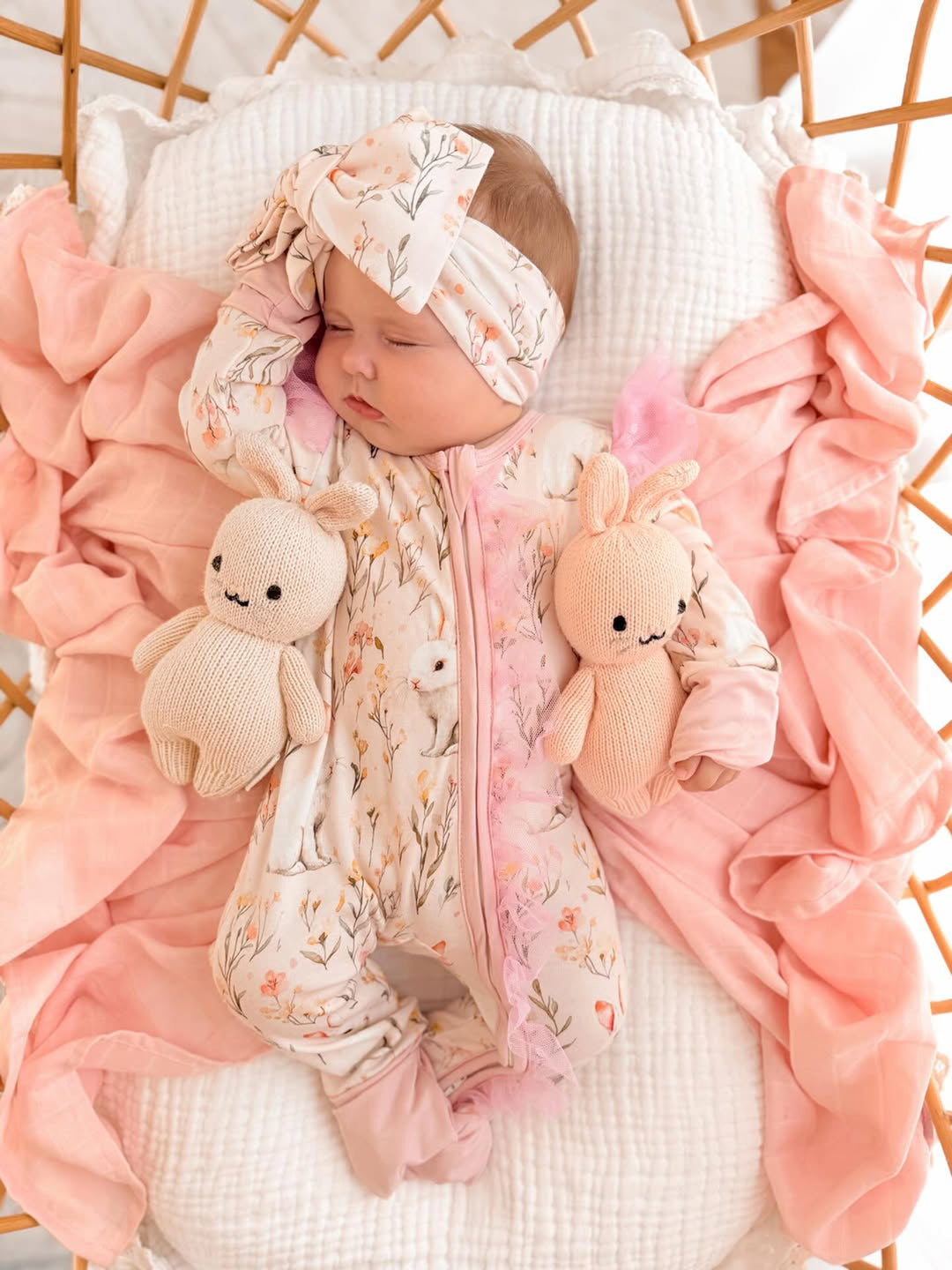 Bunny & Friends - Topknot Headwrap - Garden Bunny