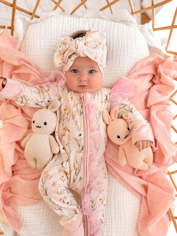 Bunny & Friends - Topknot Headwrap - Garden Bunny