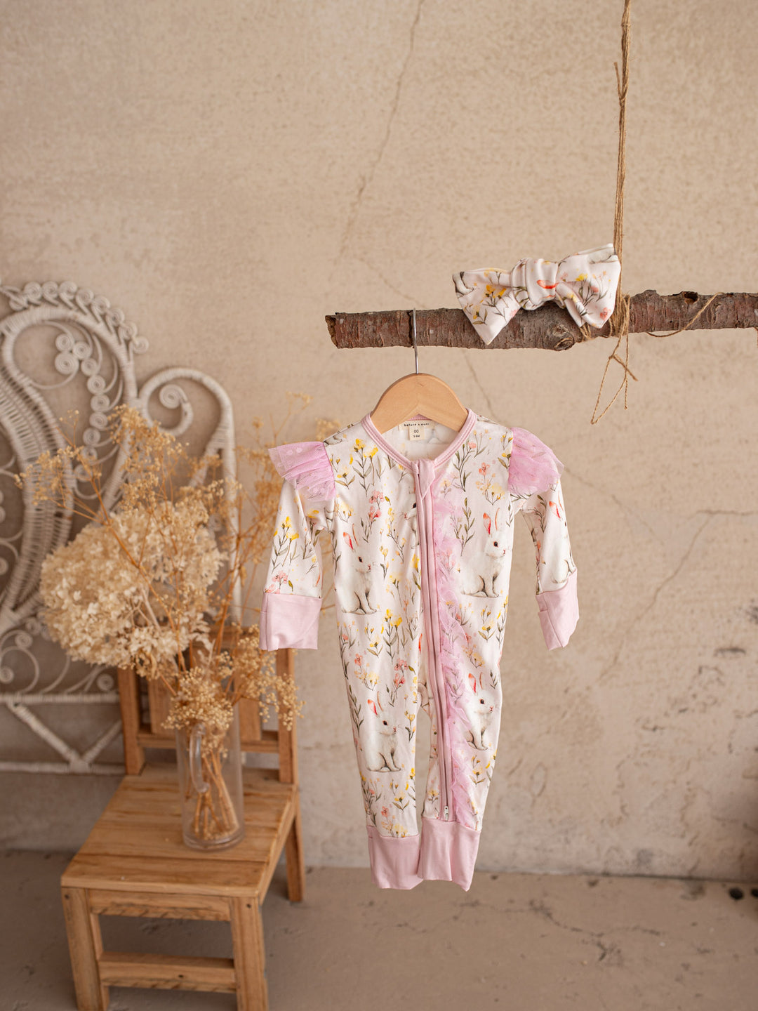 Bunny & Friends - Topknot Headwrap - Garden Bunny