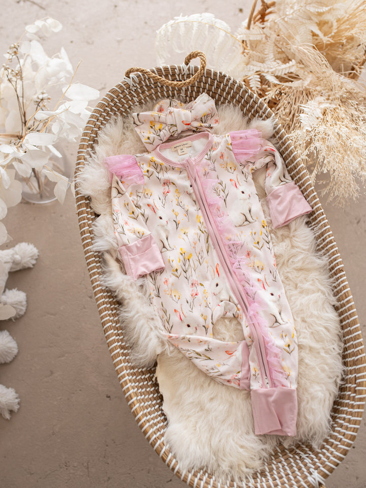 Bunny & Friends - Topknot Headwrap - Garden Bunny