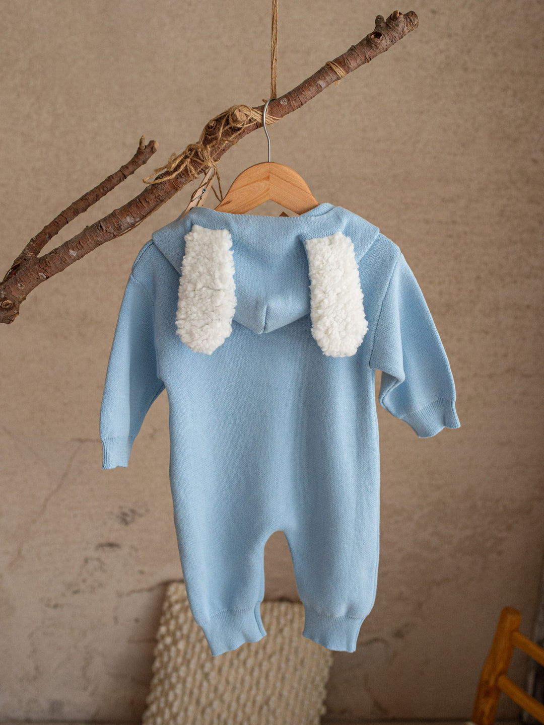 Little Bunny Knit Jumpsuit - Blue