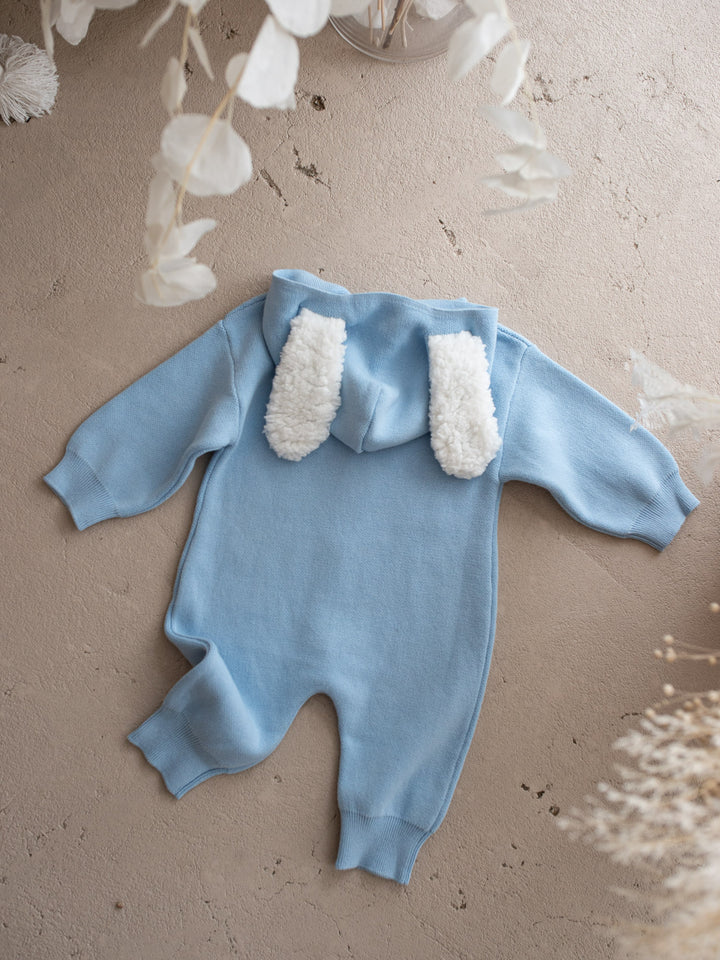 Little Bunny Knit Jumpsuit - Blue