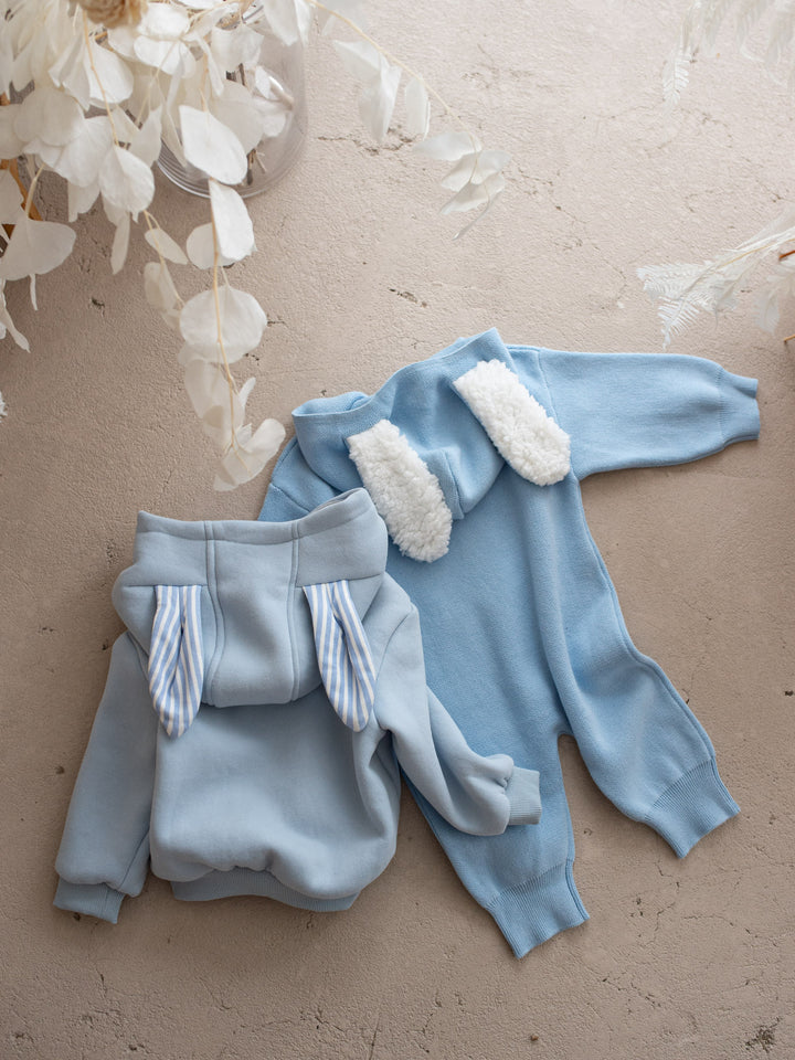 Little Bunny Knit Jumpsuit - Blue