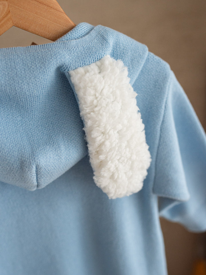 Little Bunny Knit Jumpsuit - Blue