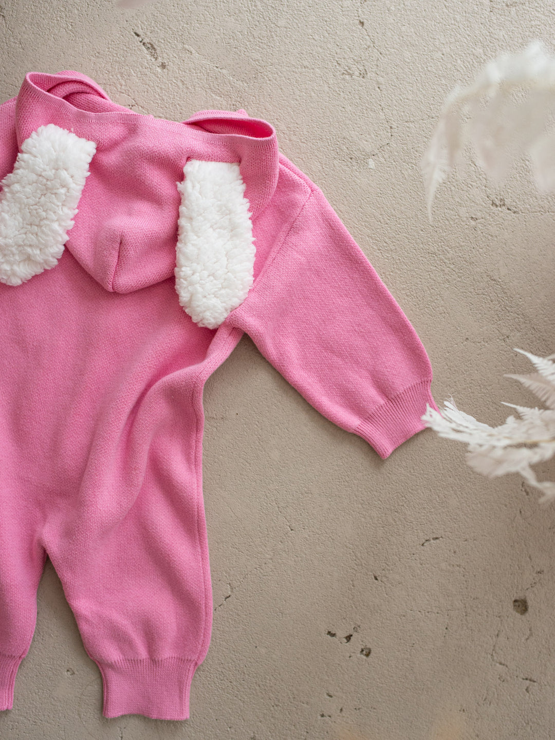 Little Bunny Knit Jumpsuit - Bubblegum