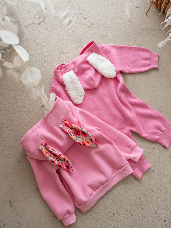 Little Bunny Knit Jumpsuit - Bubblegum
