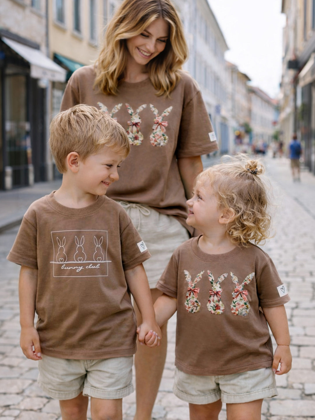 Bunny Club Floral Tee For Mama - Taupe