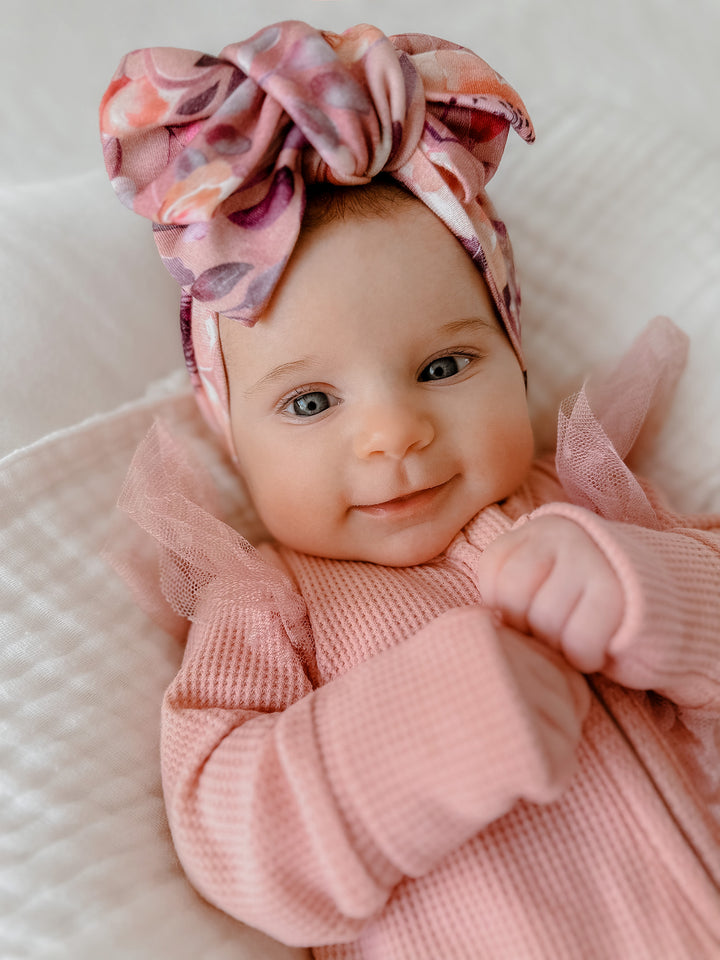 Flower Story - Topknot Headwrap Mauve