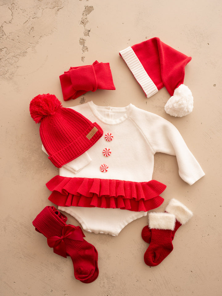 Pure - Knitted Oversized Topknot Headwrap Red