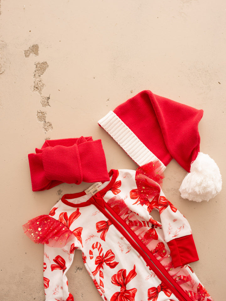 Pure - Knitted Oversized Topknot Headwrap Red
