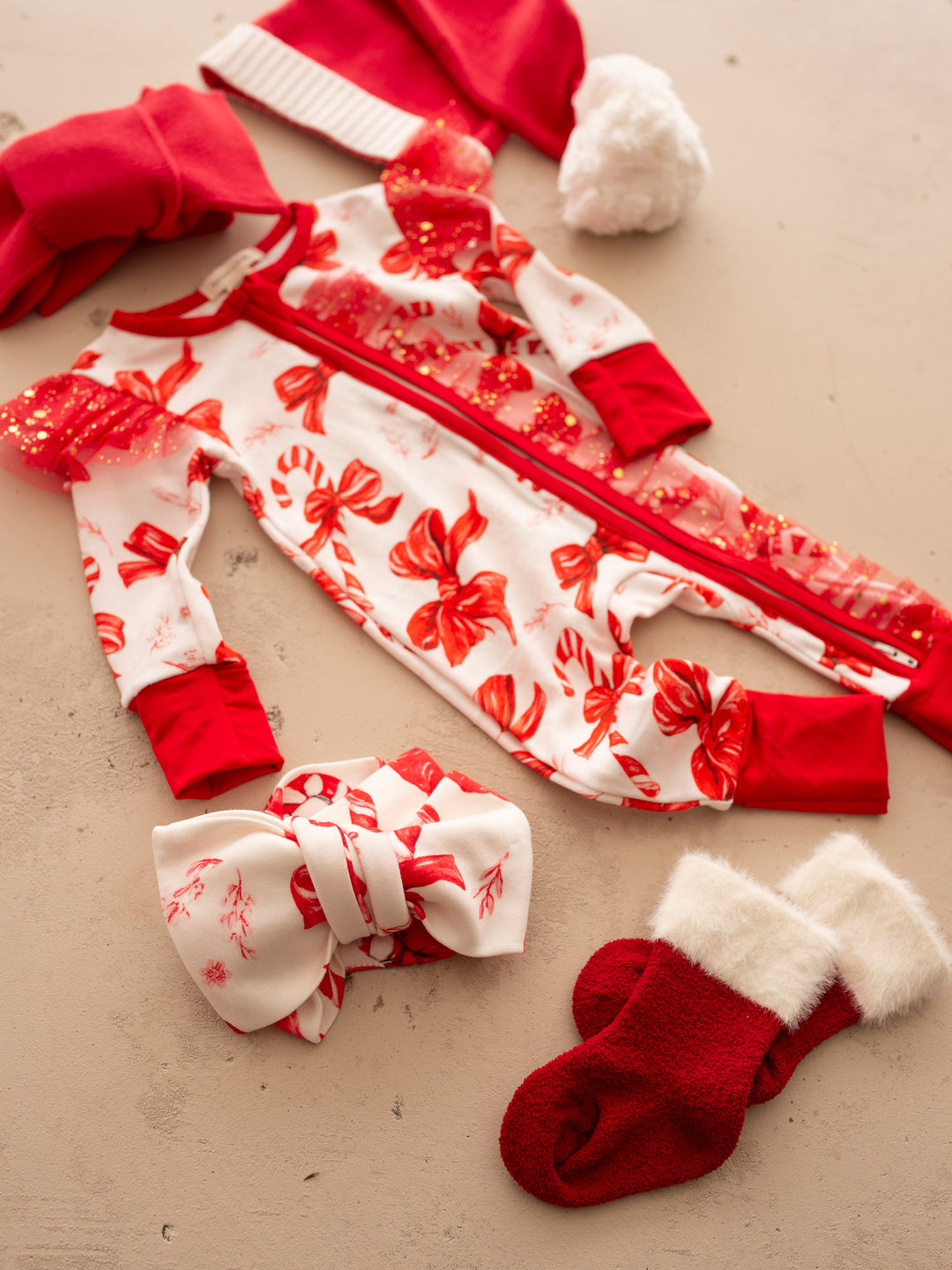 Tis The Season  - Topknot Headwrap Candy Bow