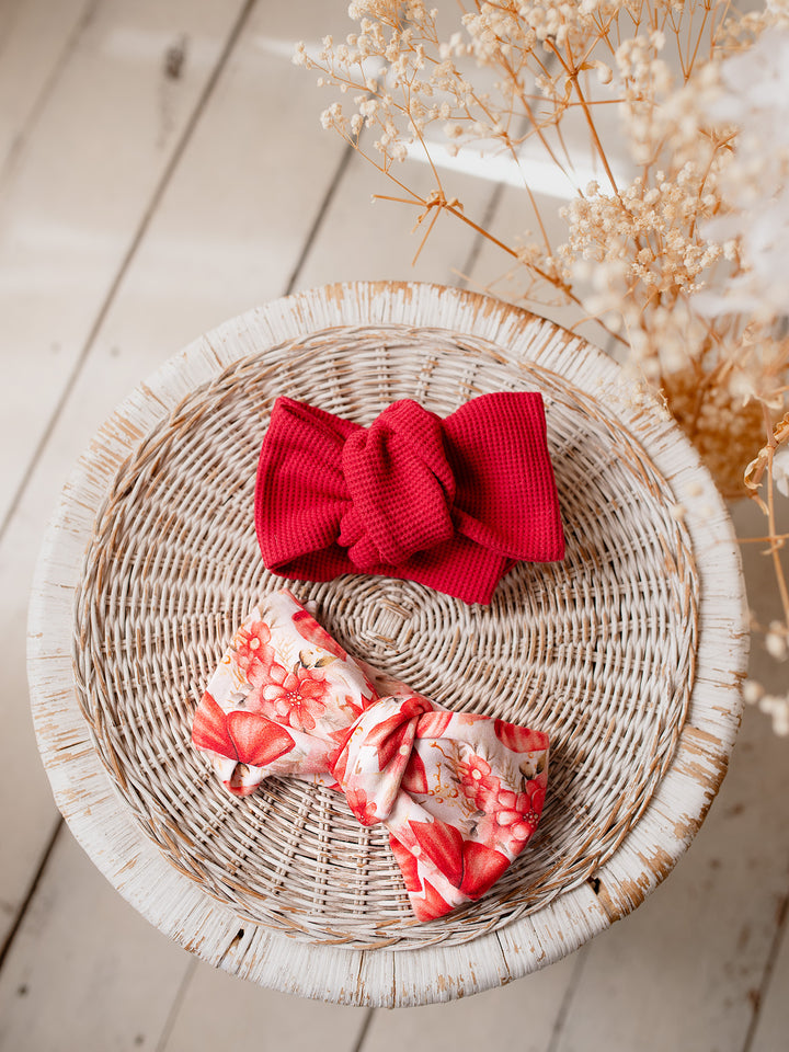 All I Wish - Topknot Headwrap Red Bow