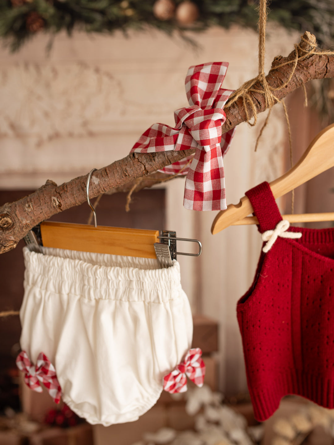 Gingham Giggles Headwrap - Red / White
