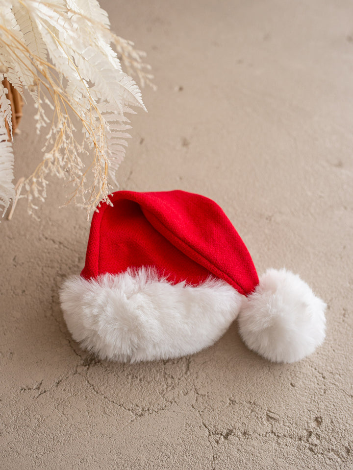 Knitted Fluffy Santa Hat - Red
