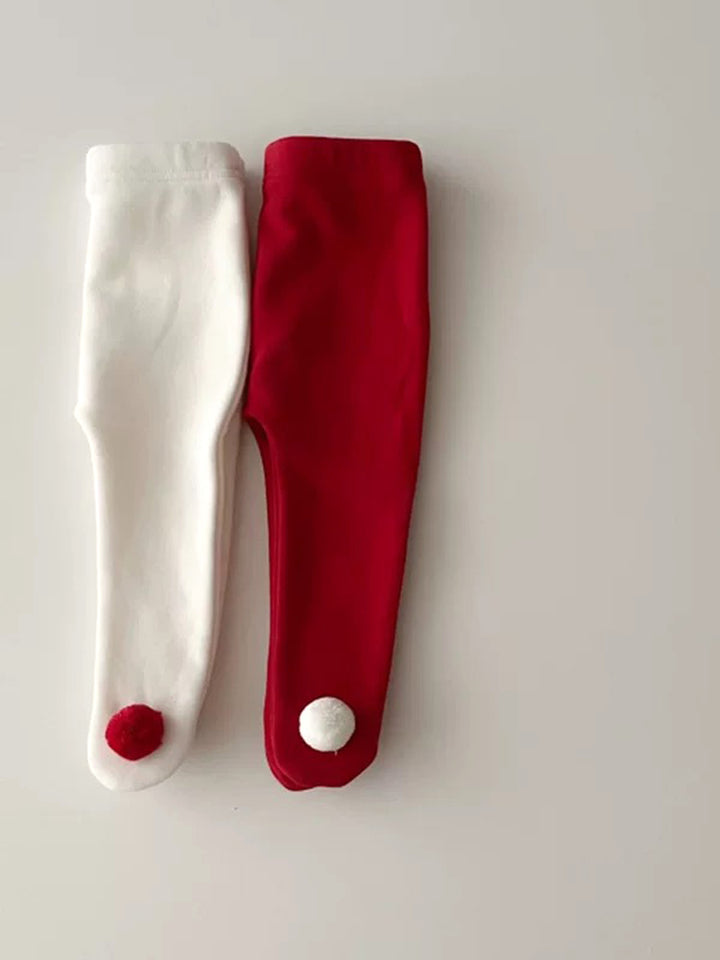 Baby Rudolph Fleece Lined Leggings - Red