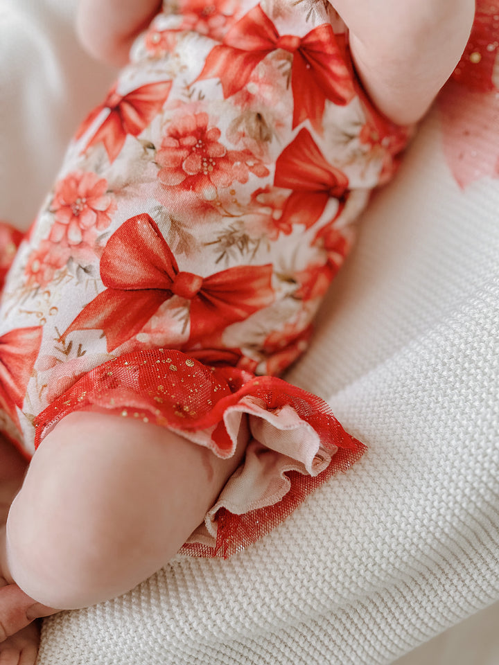 All I Wish - Red Bow Romper