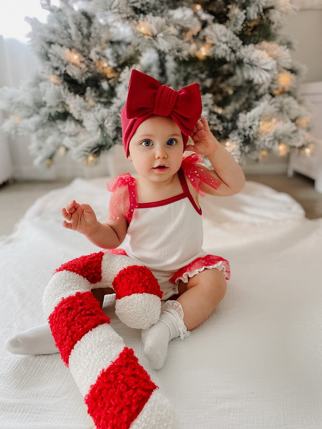 All I Wish - White & Red Romper