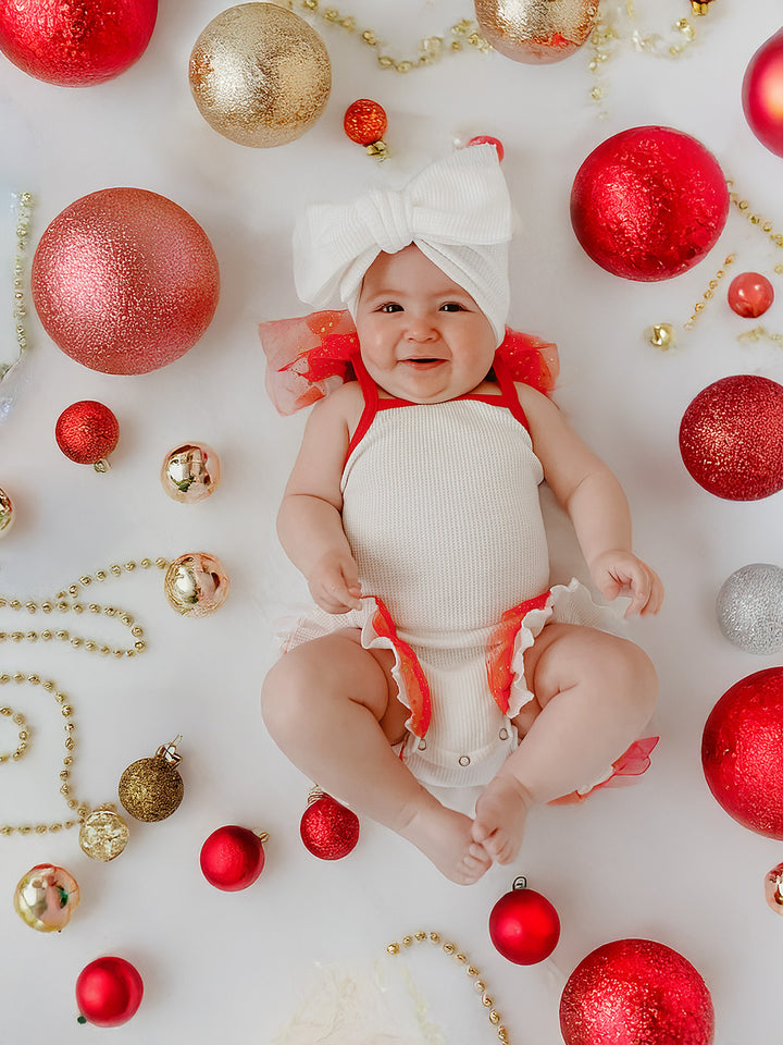 All I Wish - White & Red Romper