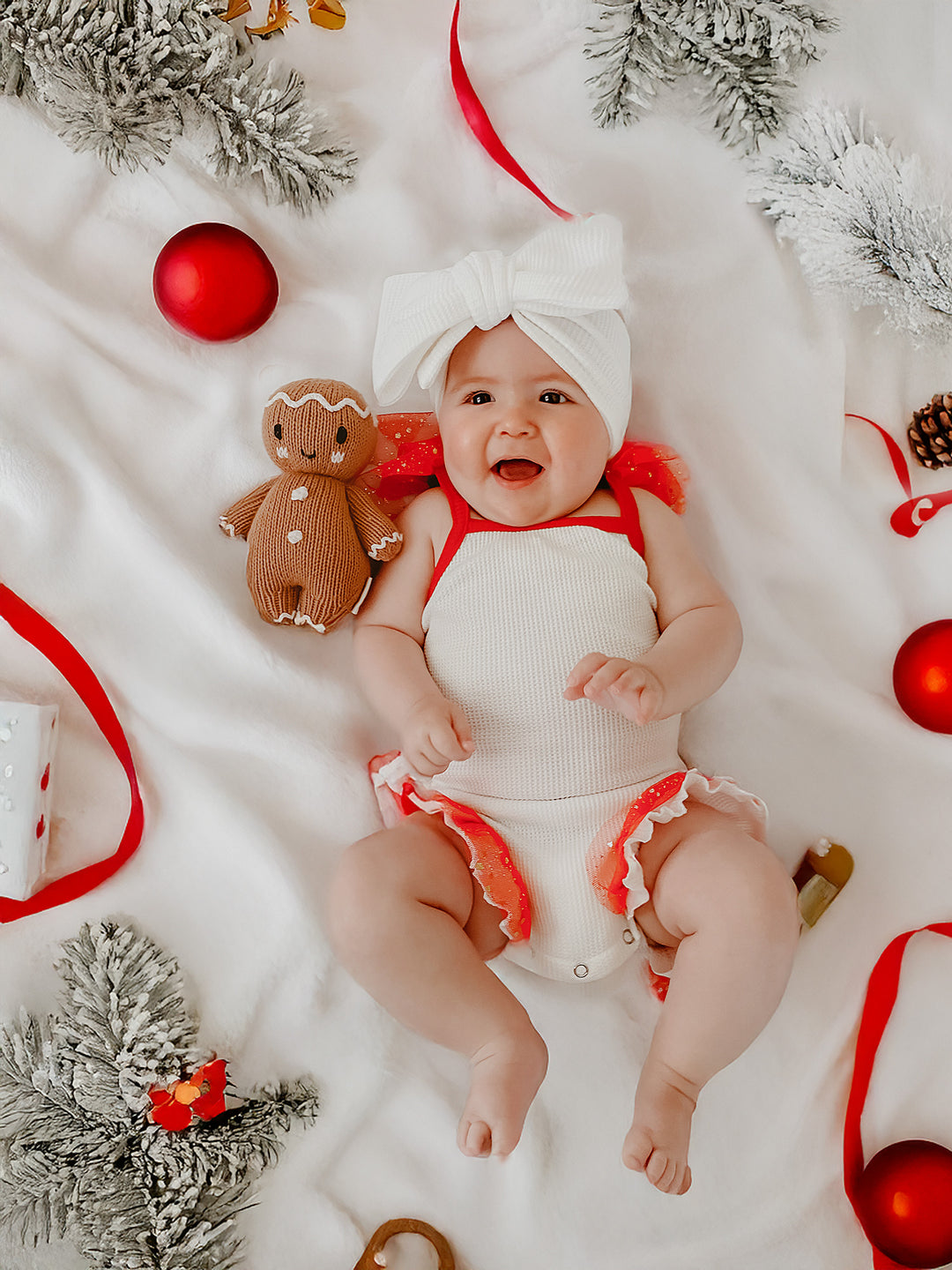 All I Wish - White & Red Romper