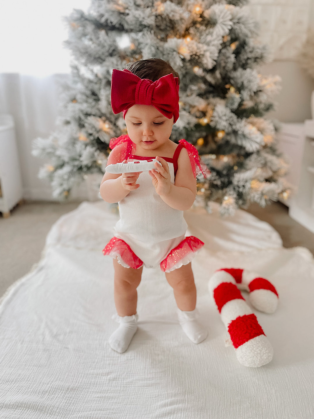 All I Wish - White & Red Romper