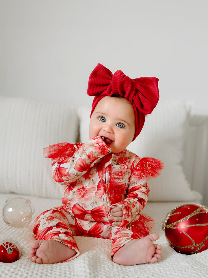 All I Wish - Red Bow Onesie