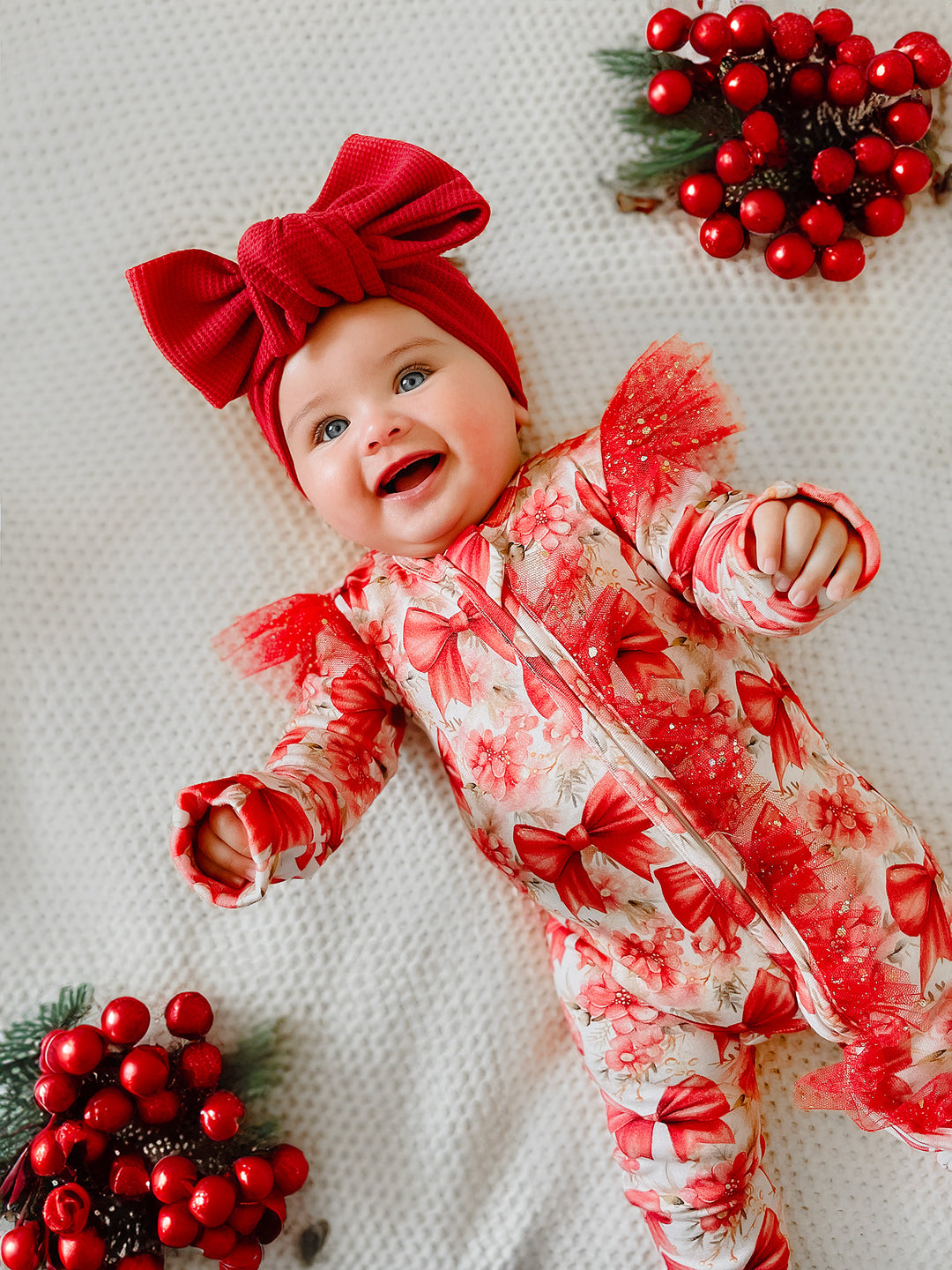 All I Wish - Red Bow Onesie