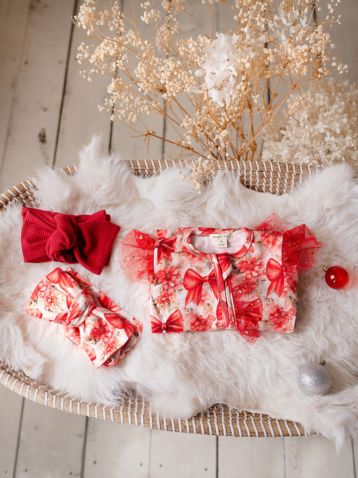 All I Wish - Red Bow Onesie