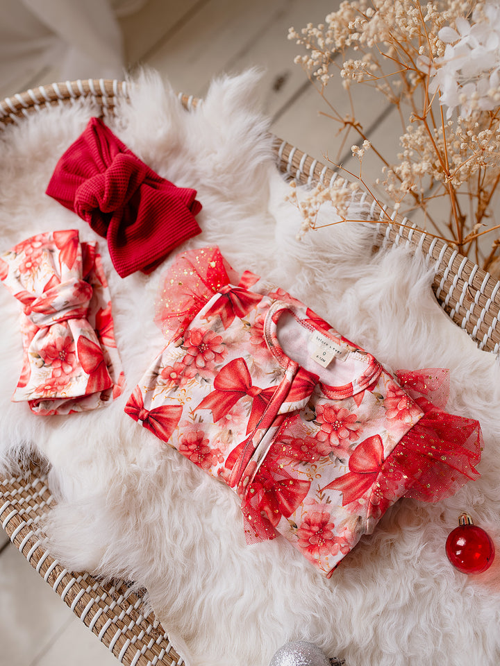 All I Wish - Red Bow Onesie