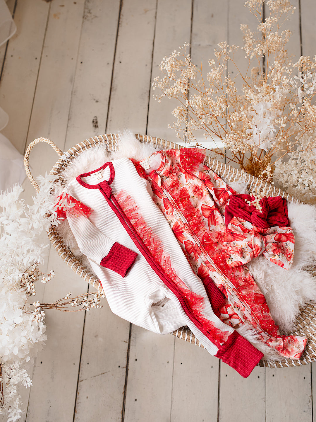 All I Wish - White & Red Onesie