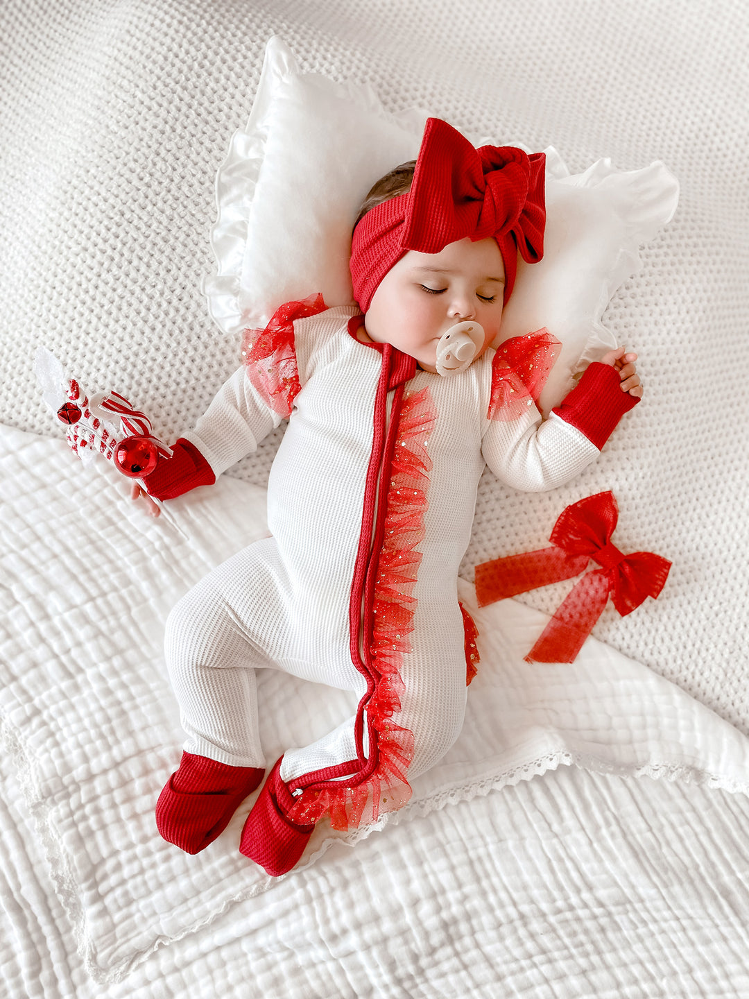 All I Wish - White & Red Onesie