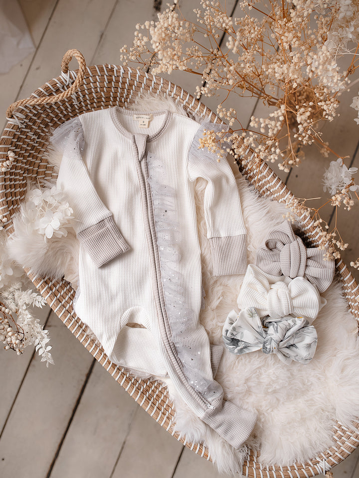 All I Wish - White & Grey Onesie