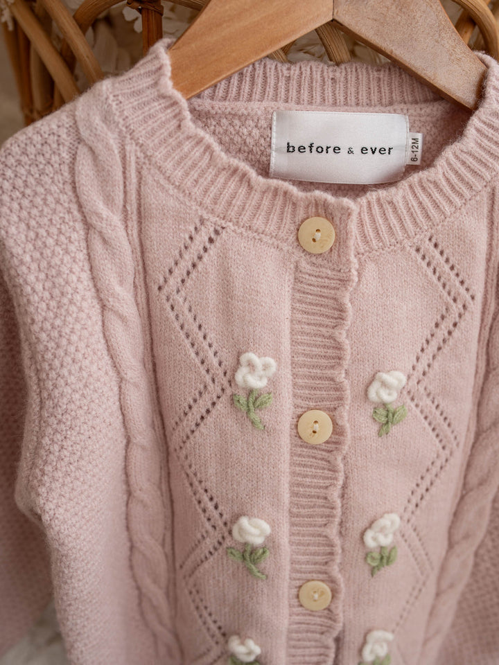 Elowen Mae Cardigan – Dusty Pink