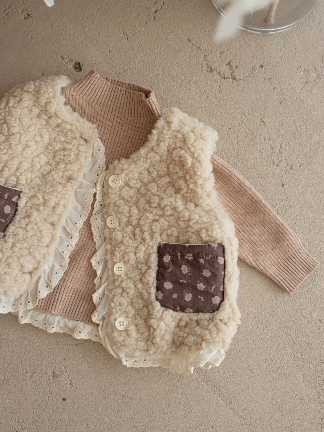 Mila Plush Lined Knit Top - Latte