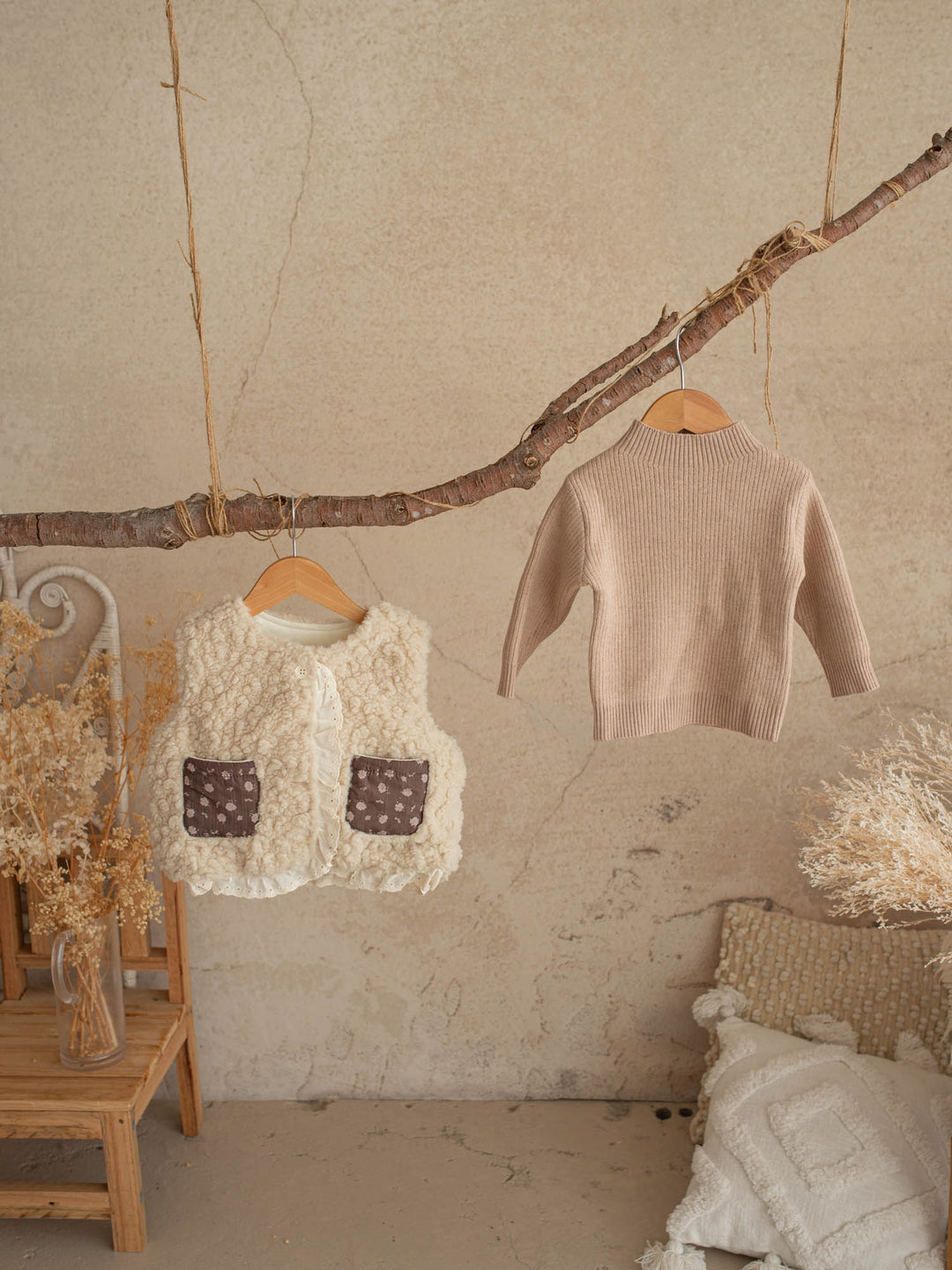 Mila Plush Lined Knit Top - Latte