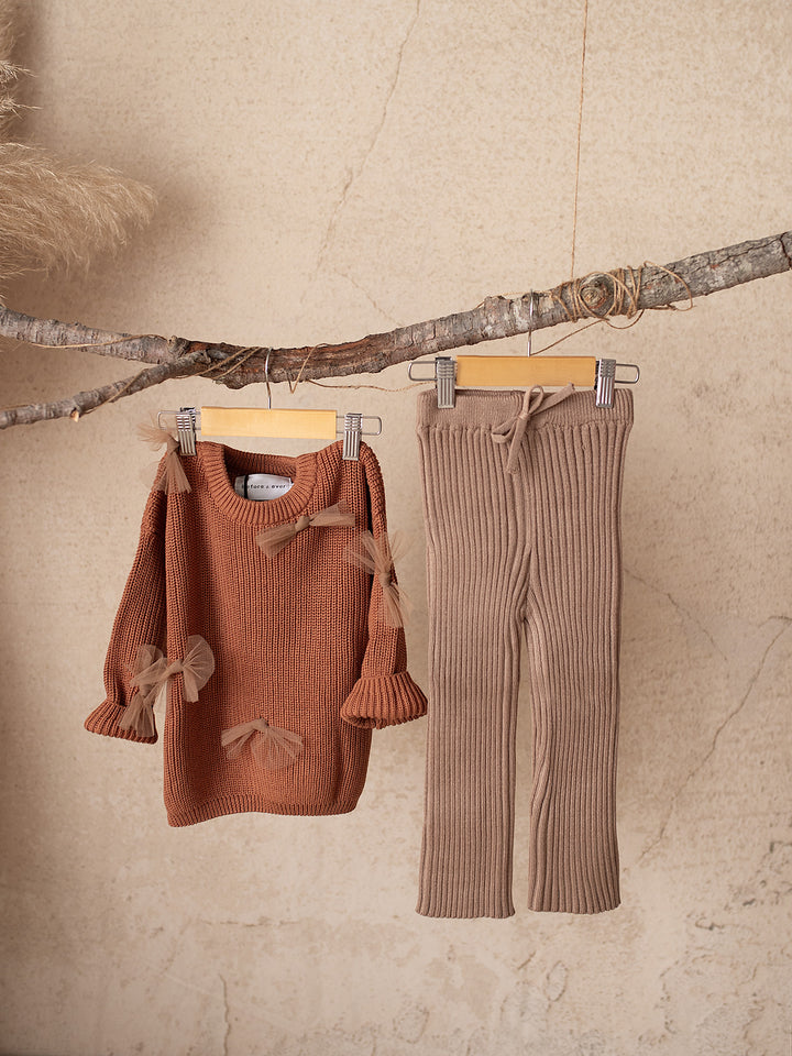 Skye Knitted Pants - Brown