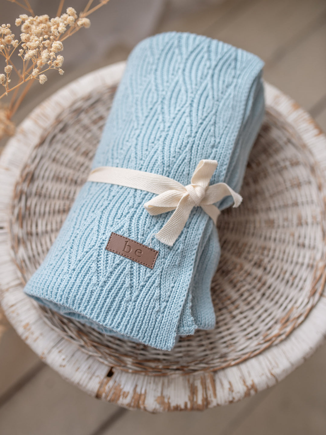 Snuggle Me - Knitted Baby Blanket - Baby Blue