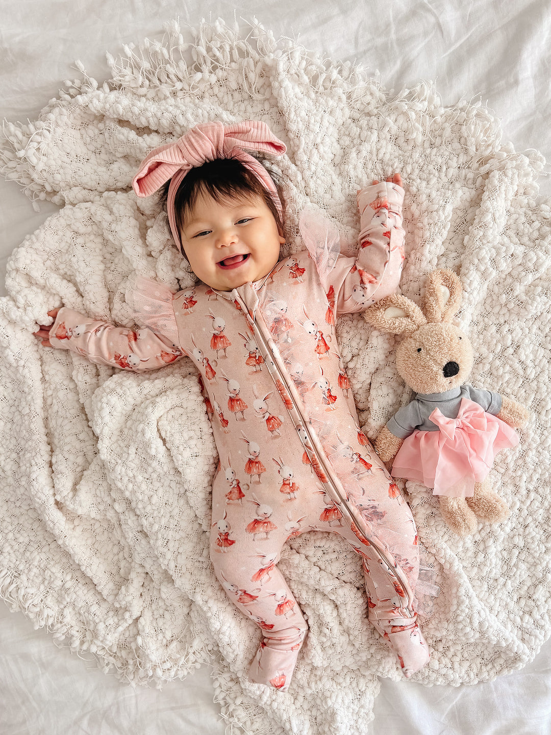 Bunny Kisses Onesie - Pink