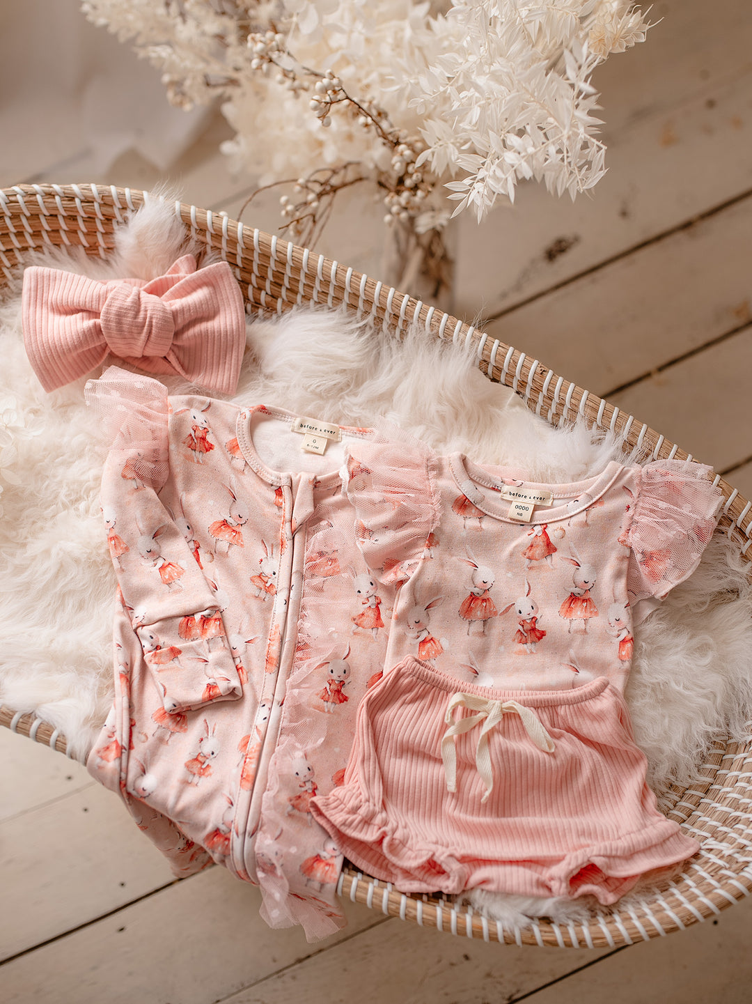 Bunny Kisses Onesie - Pink