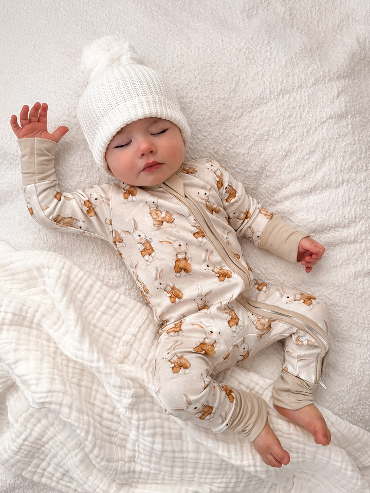 Bunny Kisses Onesie - Light Beige